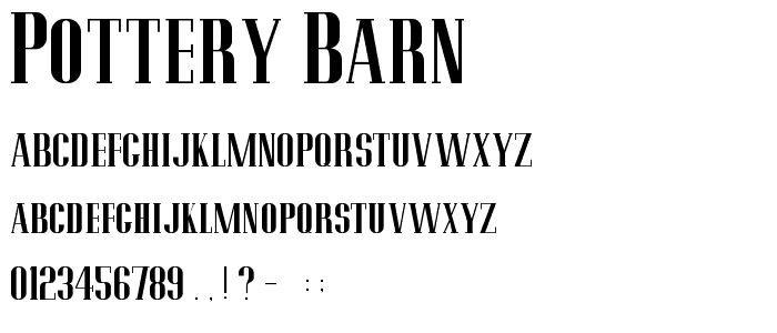 Pottery Barn font